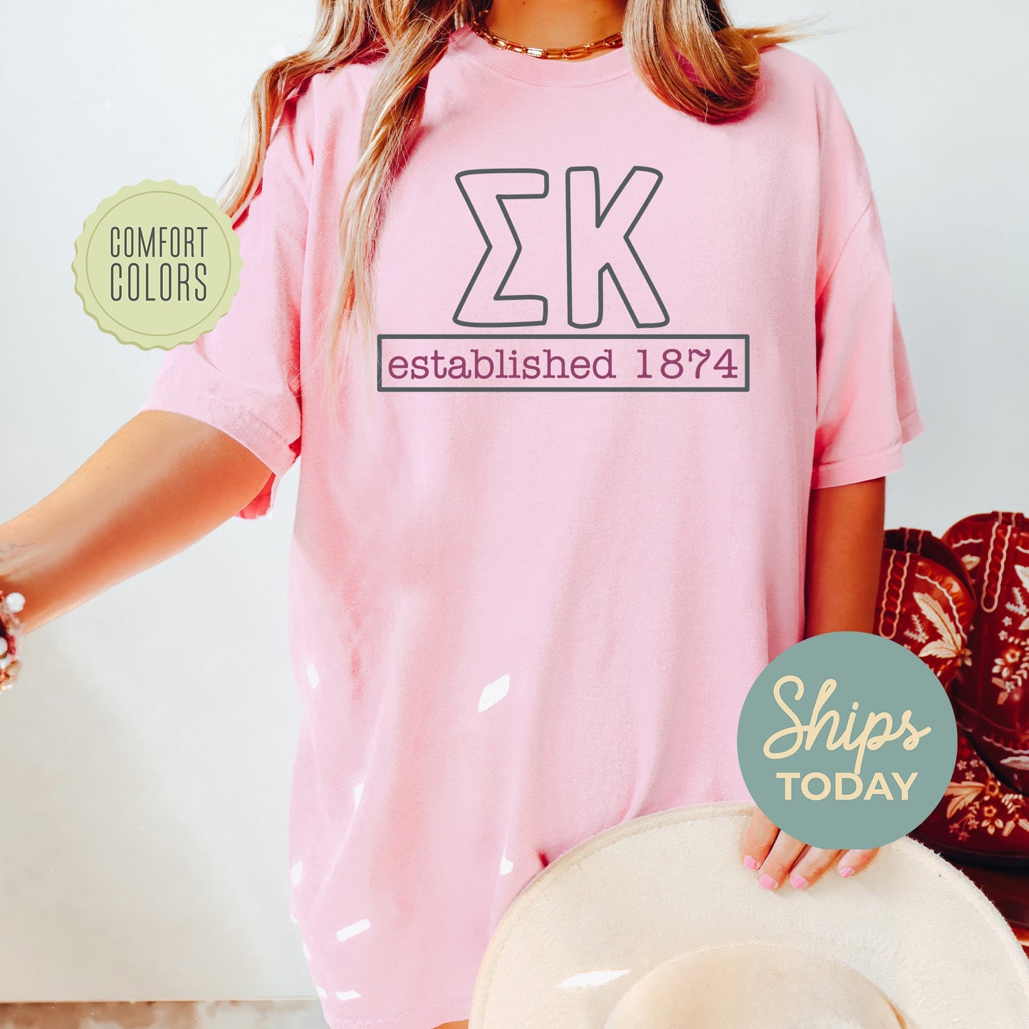 Sigma Kappa Simply Greek Comfort Colors Sorority T-shirt _ 39358g
