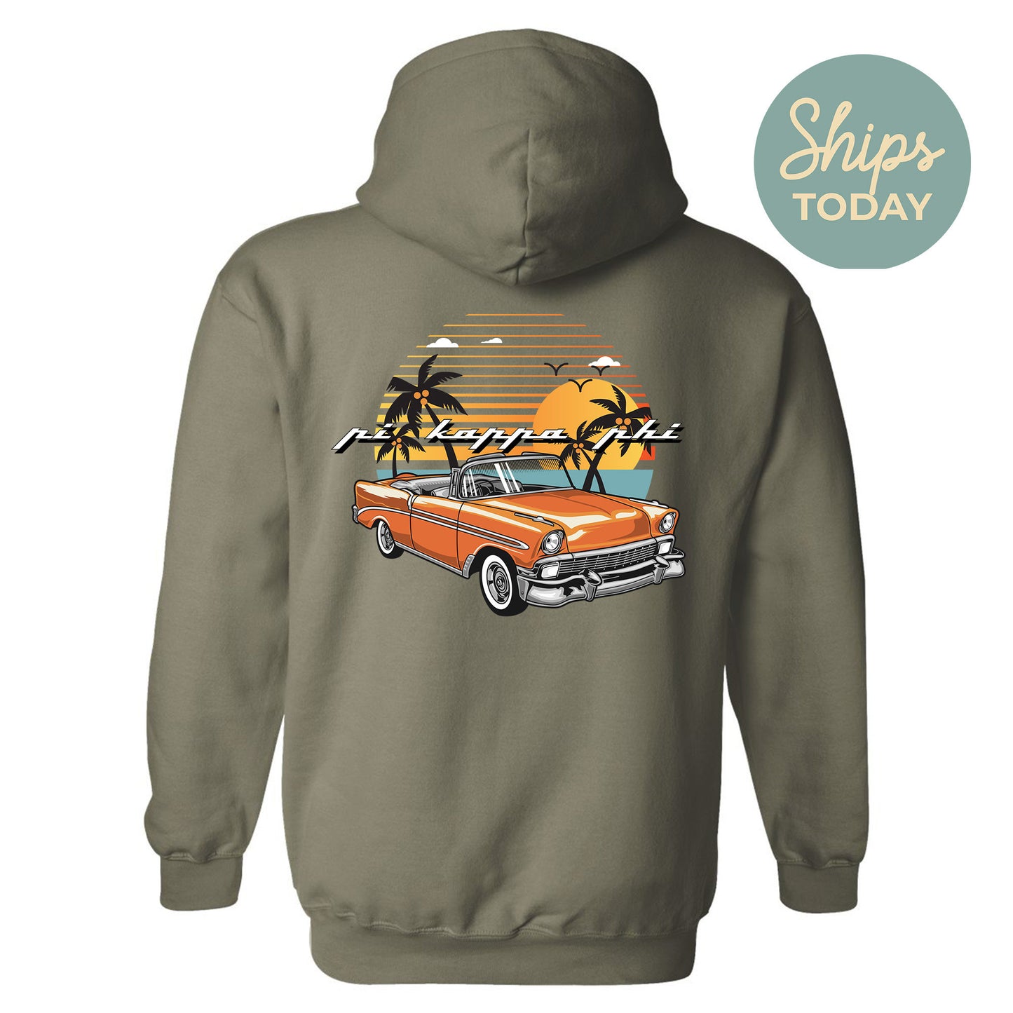 Pi Kappa Phi Retro Rides Fraternity Hoodie _ 33604g