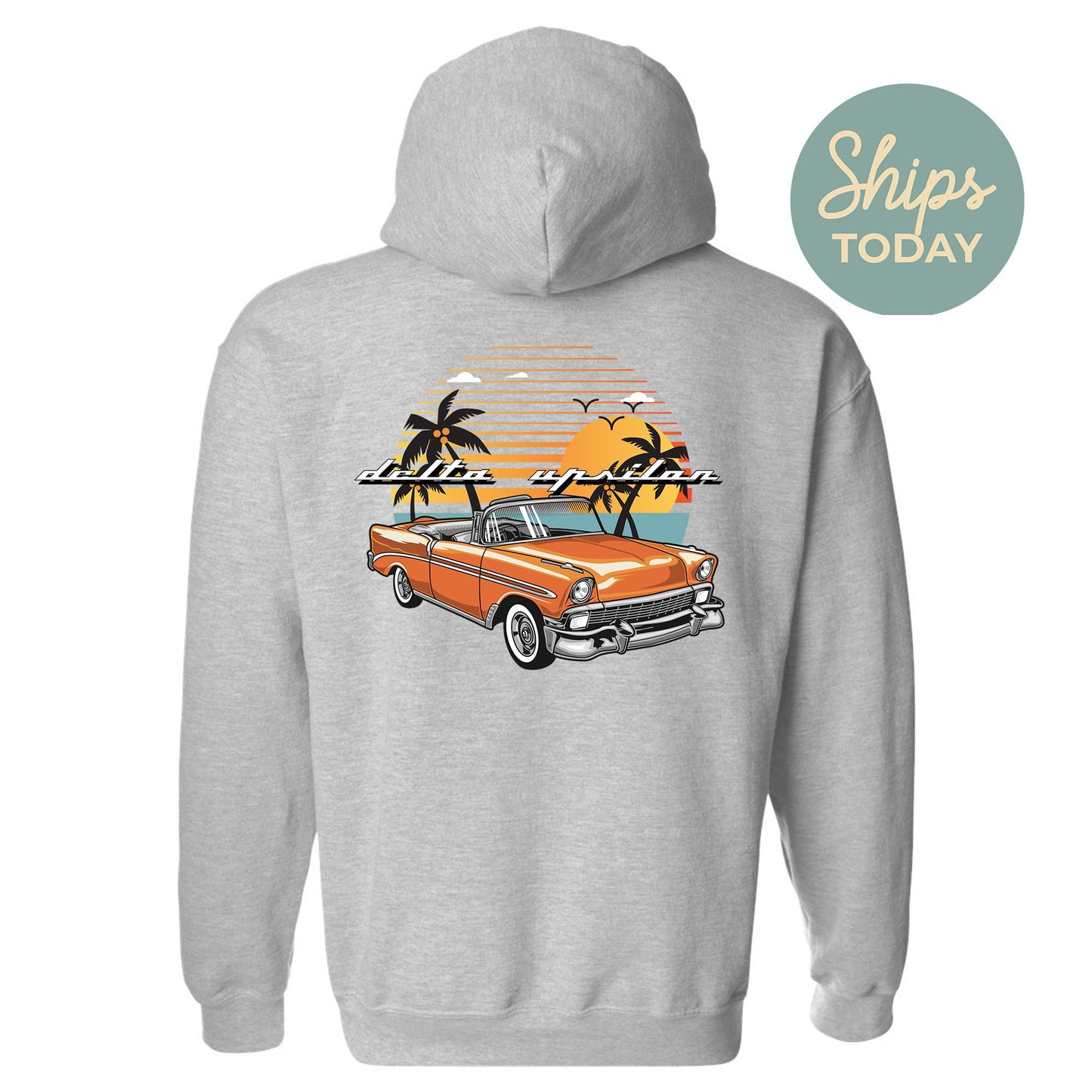 Delta Upsilon Retro Rides Fraternity Hoodie _ 33594g