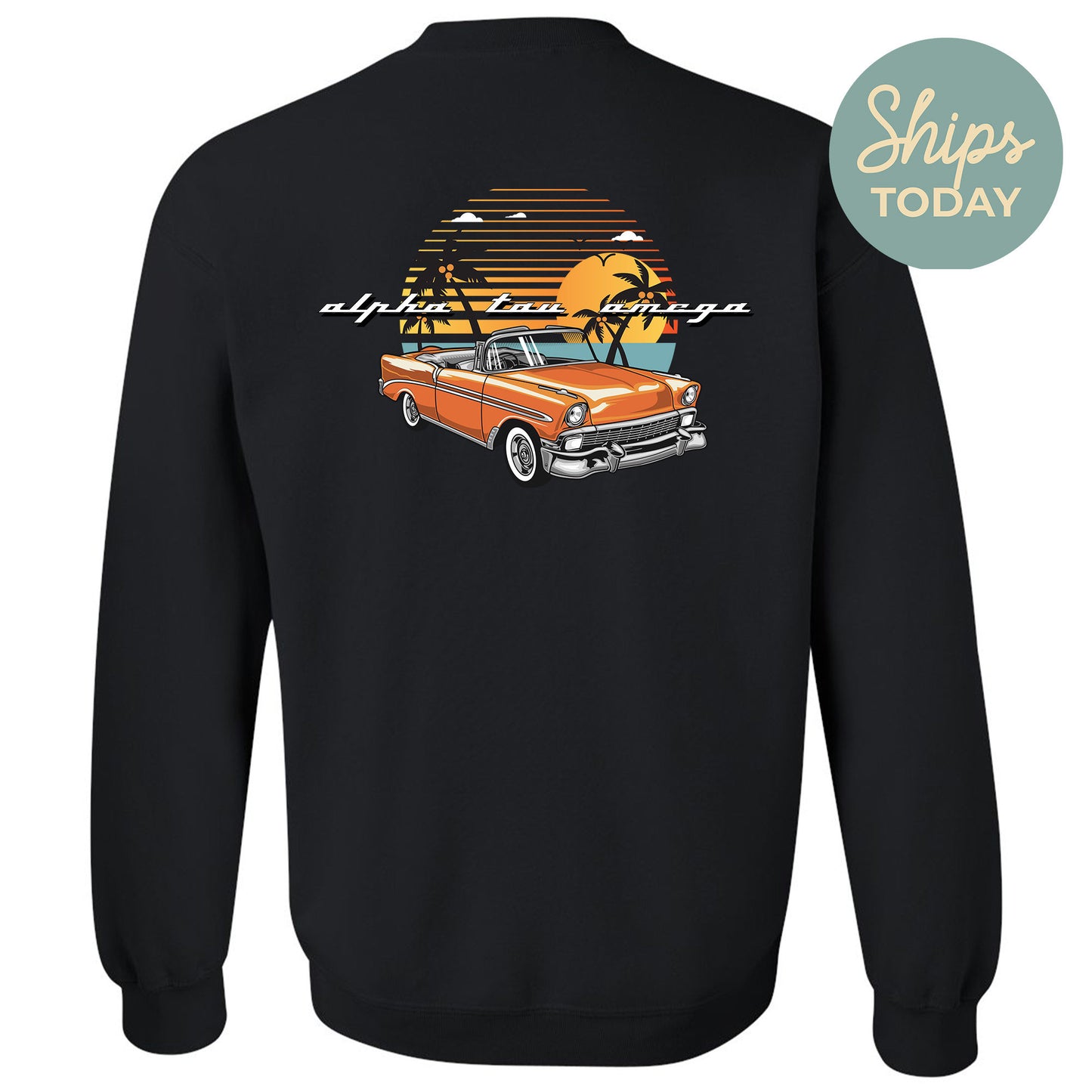 Alpha Tau Omega Retro Rides Fraternity Sweatshirt _ 33588g