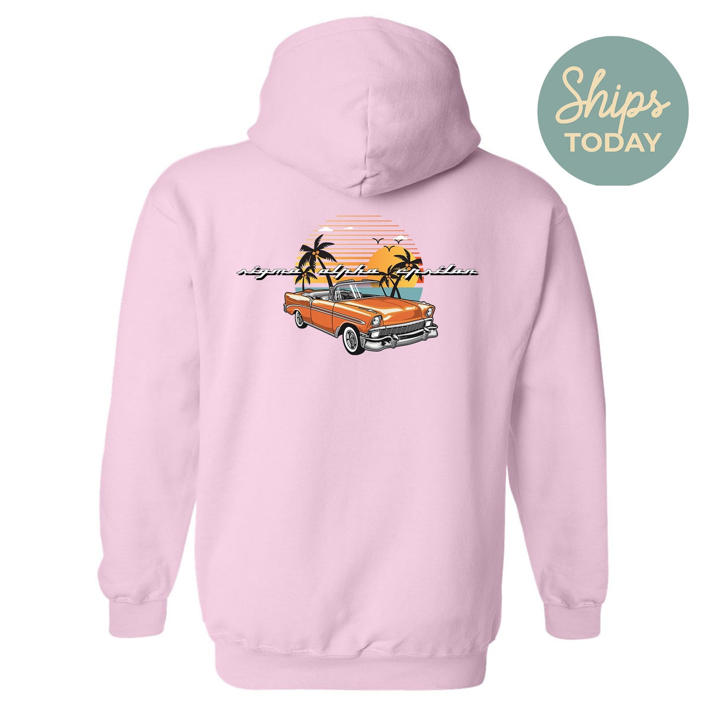 Sigma Alpha Epsilon Retro Rides Fraternity Hoodie _ 33605g