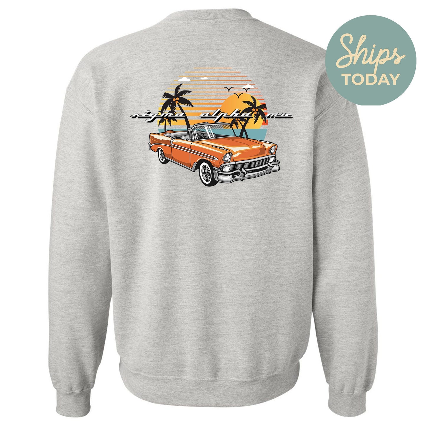 Sigma Alpha Mu Retro Rides Fraternity Sweatshirt _ 33606g