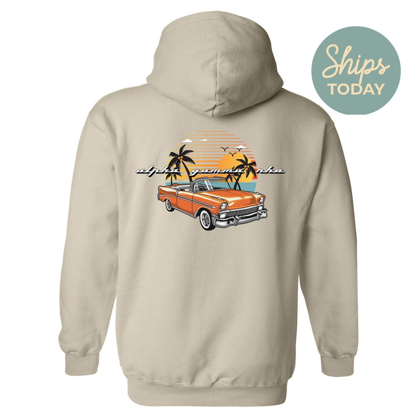 Alpha Gamma Rho Retro Rides Fraternity Hoodie _ 33586g