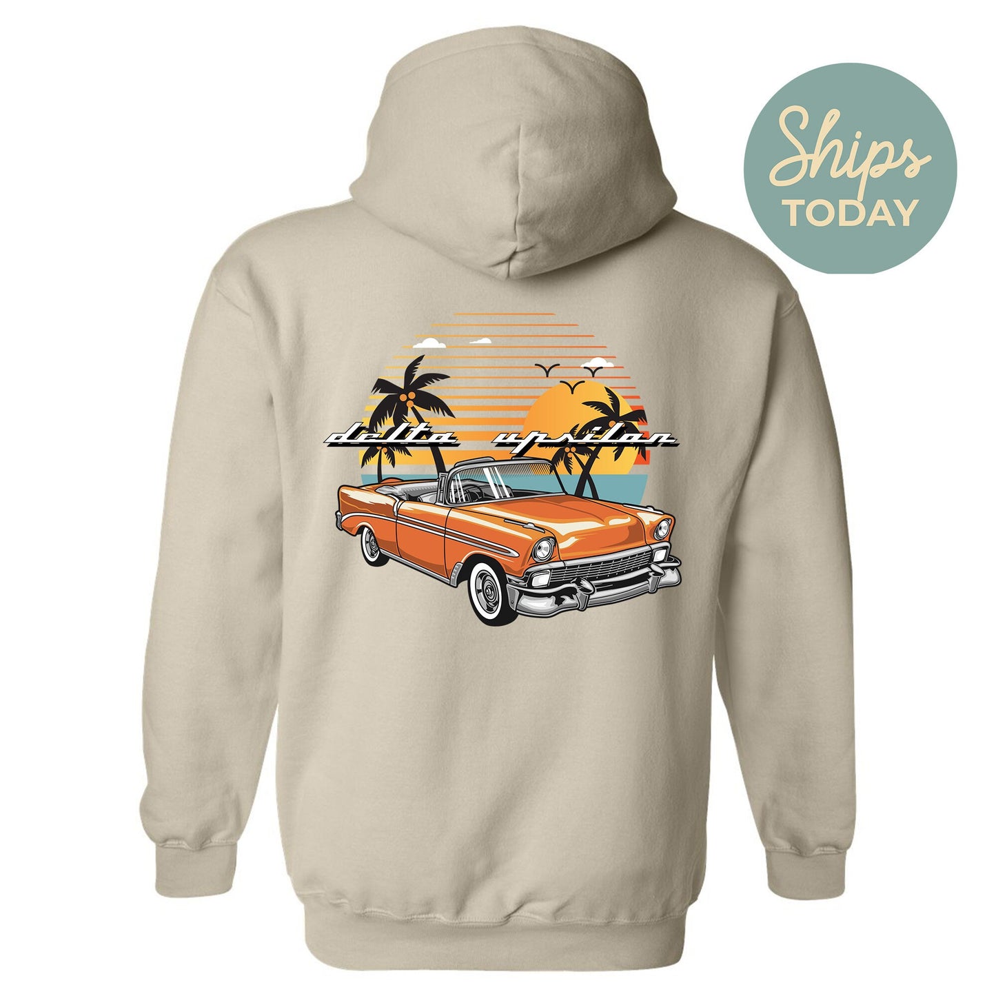 Delta Upsilon Retro Rides Fraternity Hoodie _ 33594g