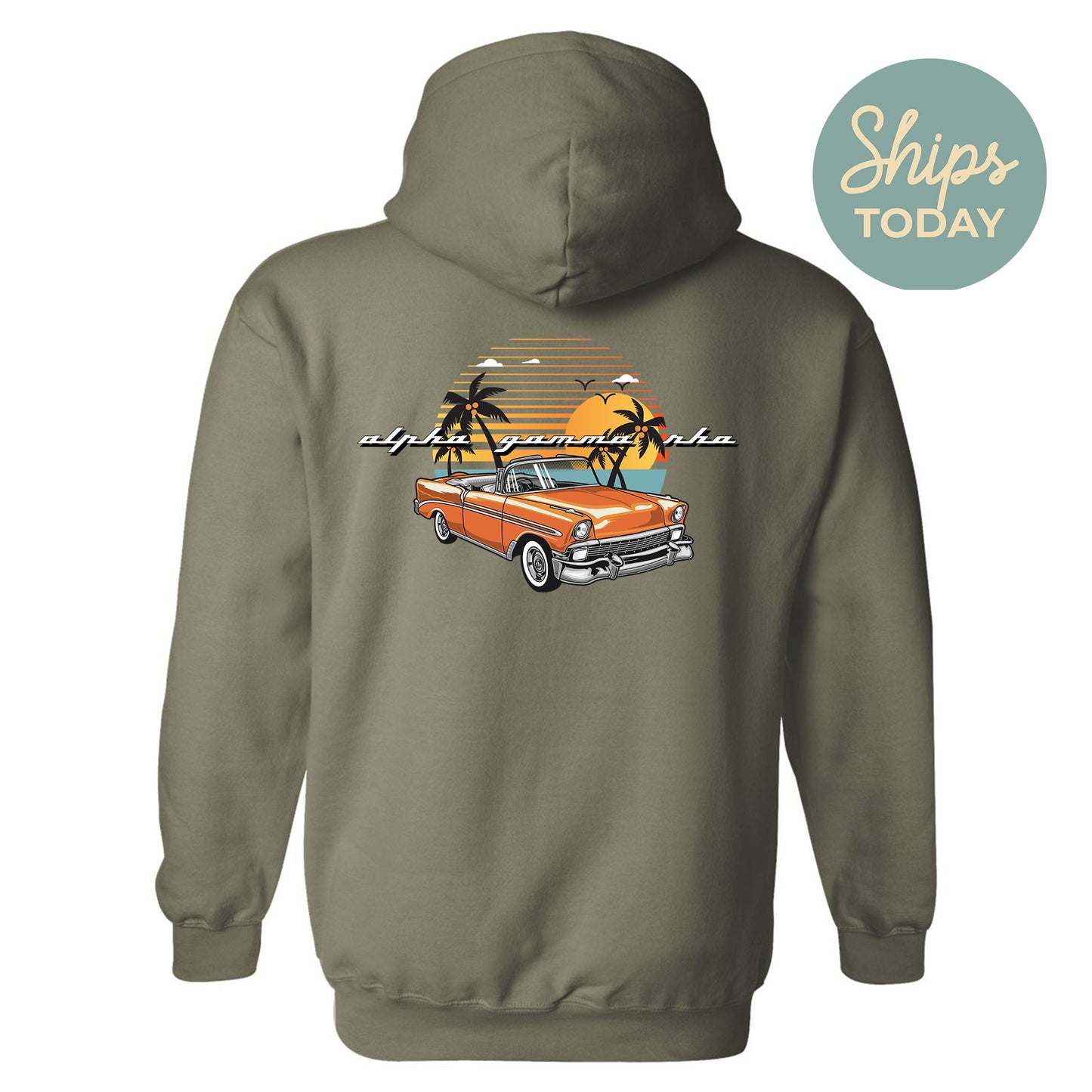 Alpha Gamma Rho Retro Rides Fraternity Hoodie _ 33586g