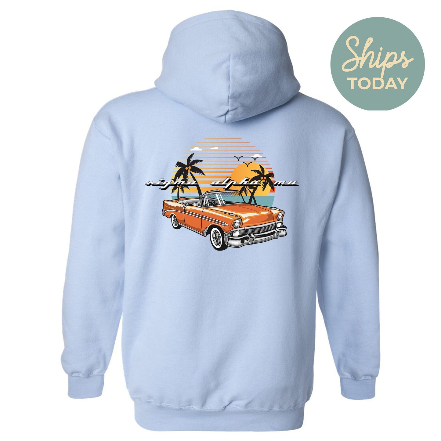 Sigma Alpha Mu Retro Rides Fraternity Hoodie _ 33606g