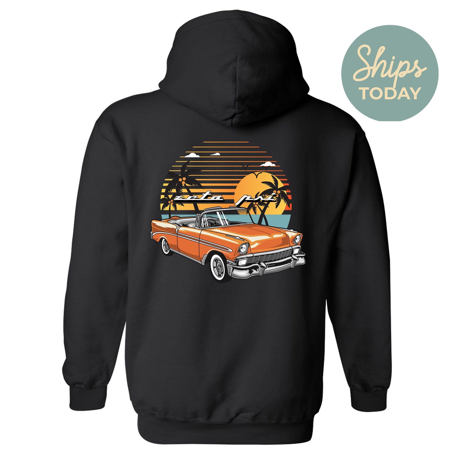 Zeta Psi Retro Rides Fraternity Hoodie _ 33615g