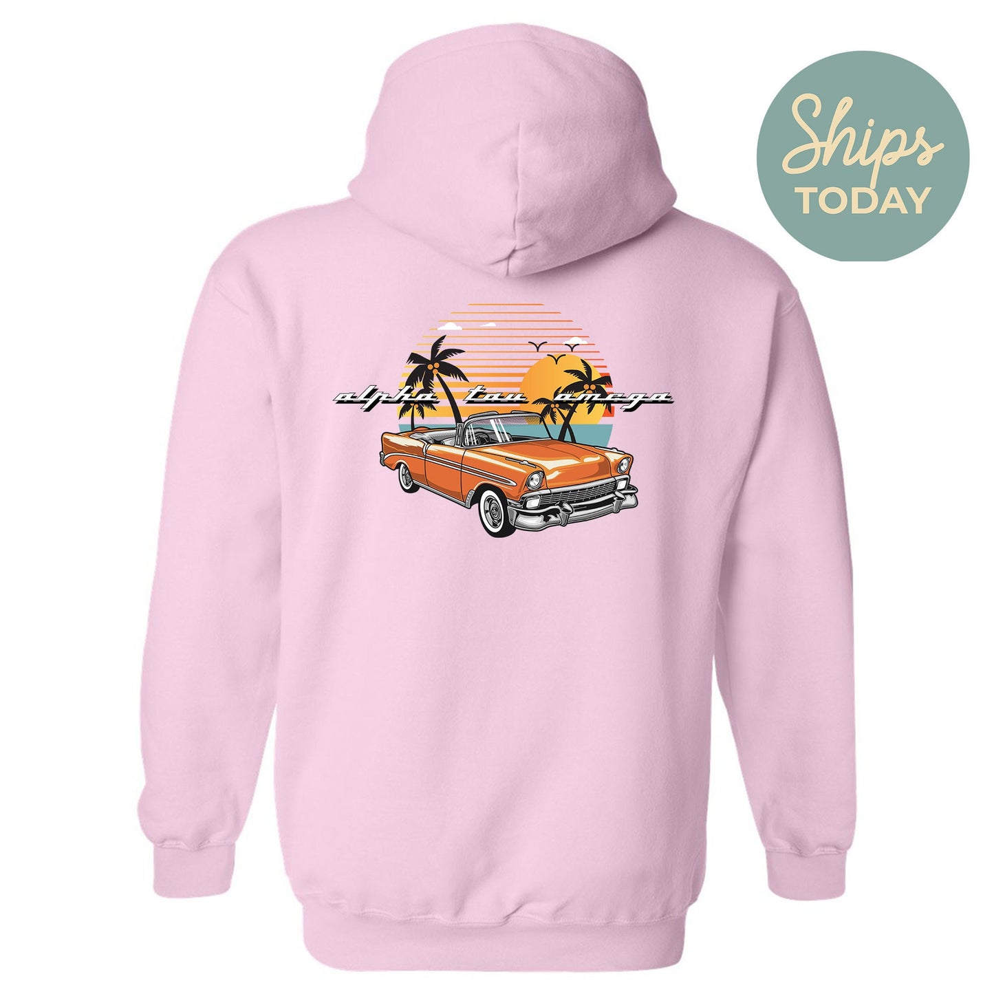 Alpha Tau Omega Retro Rides Fraternity Hoodie _ 33588g