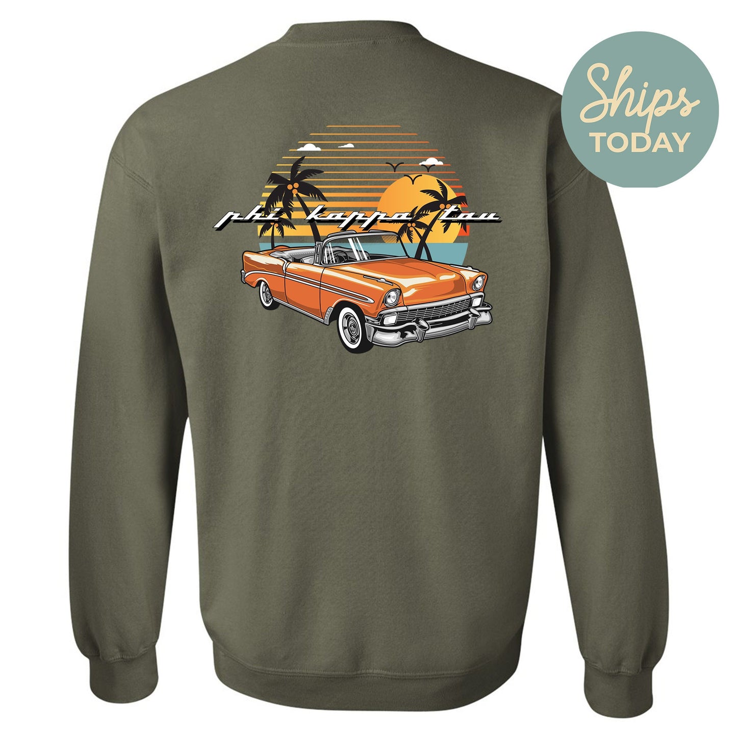 Phi Kappa Tau Retro Rides Fraternity Sweatshirt _ 33601g