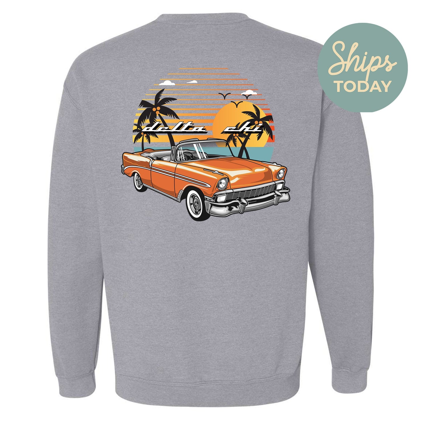 Delta Chi Retro Rides Fraternity Sweatshirt _ 33591g