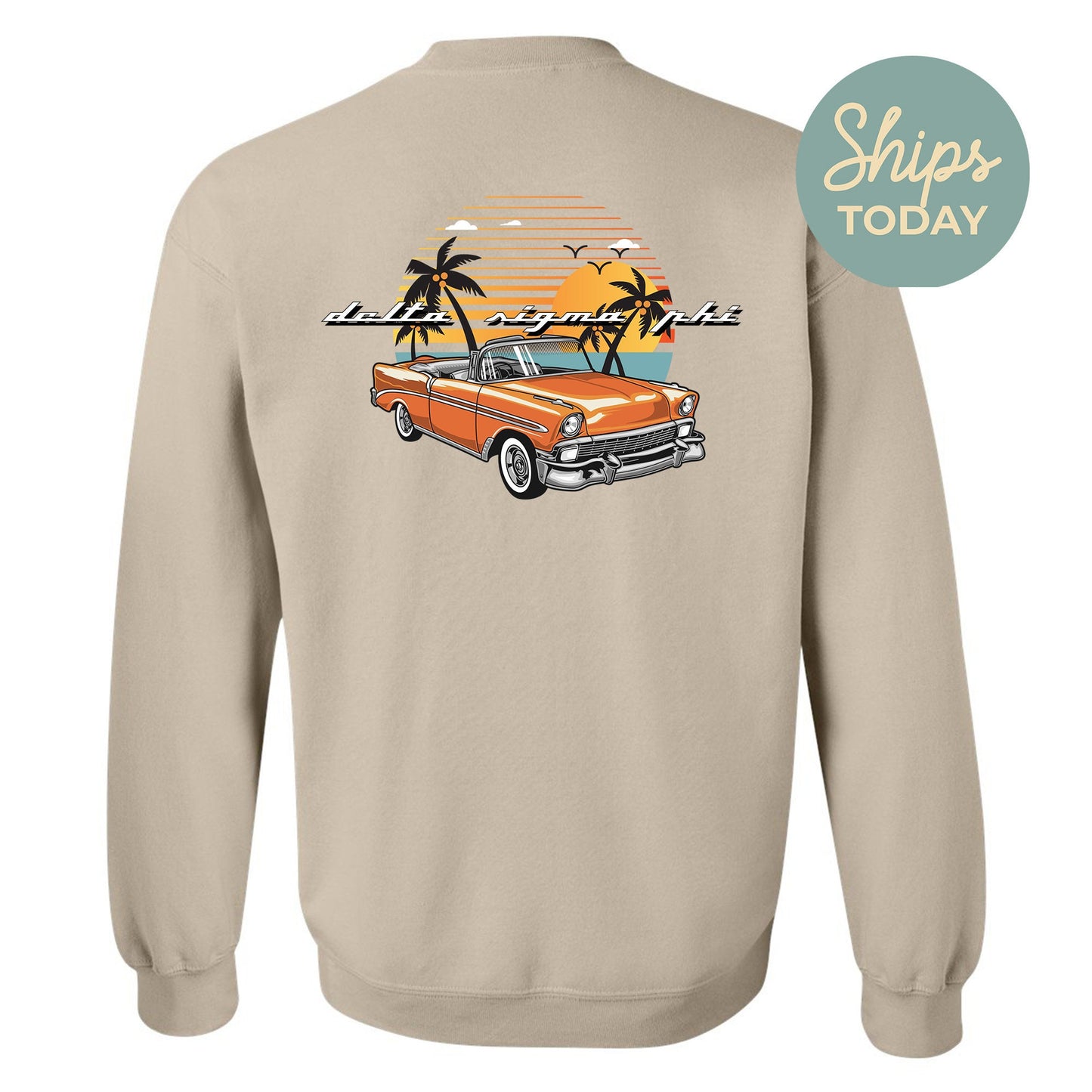 Delta Sigma Phi Retro Rides Fraternity Sweatshirt _ 33592g