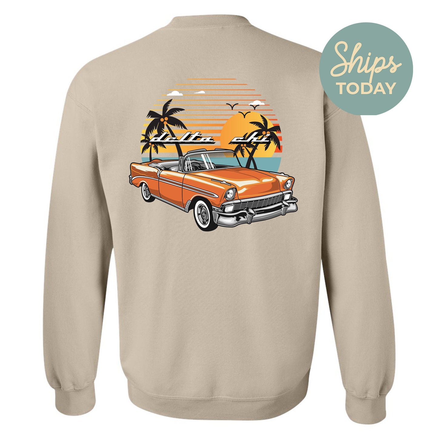 Delta Chi Retro Rides Fraternity Sweatshirt _ 33591g