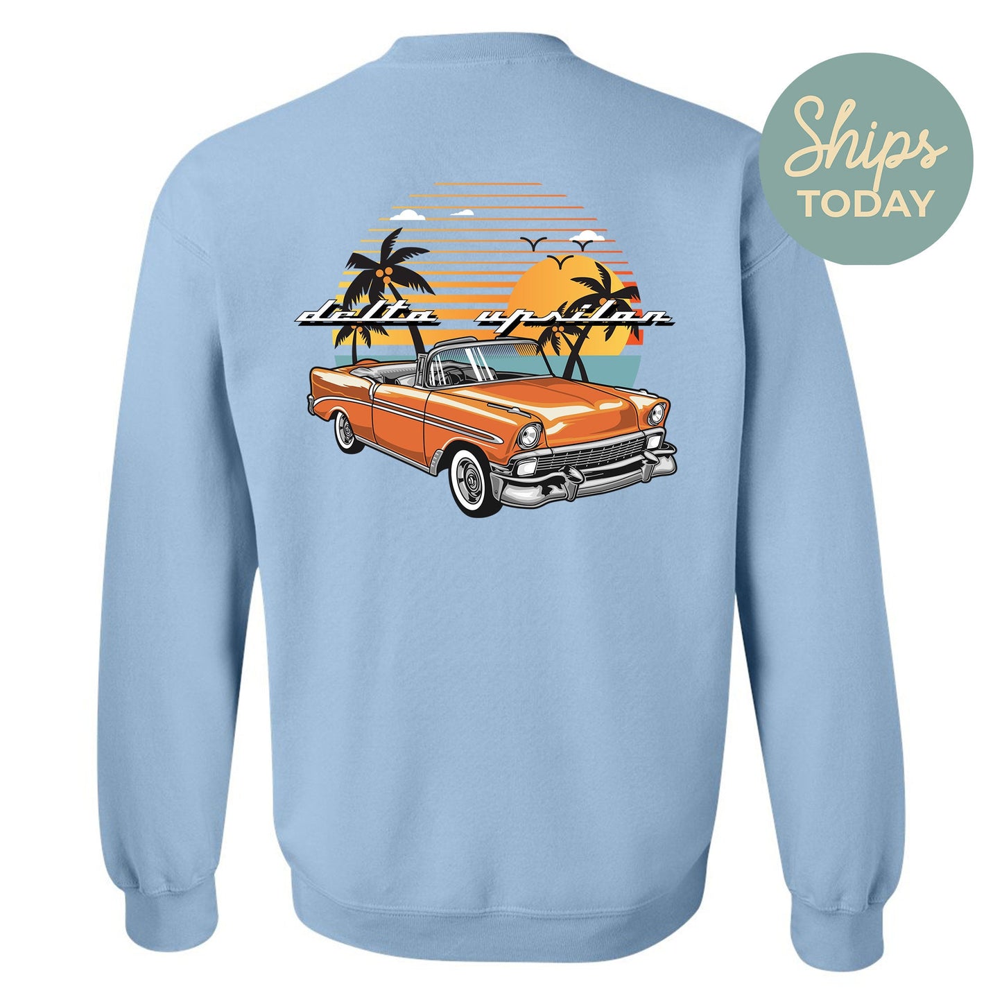 Delta Upsilon Retro Rides Fraternity Sweatshirt _ 33594g