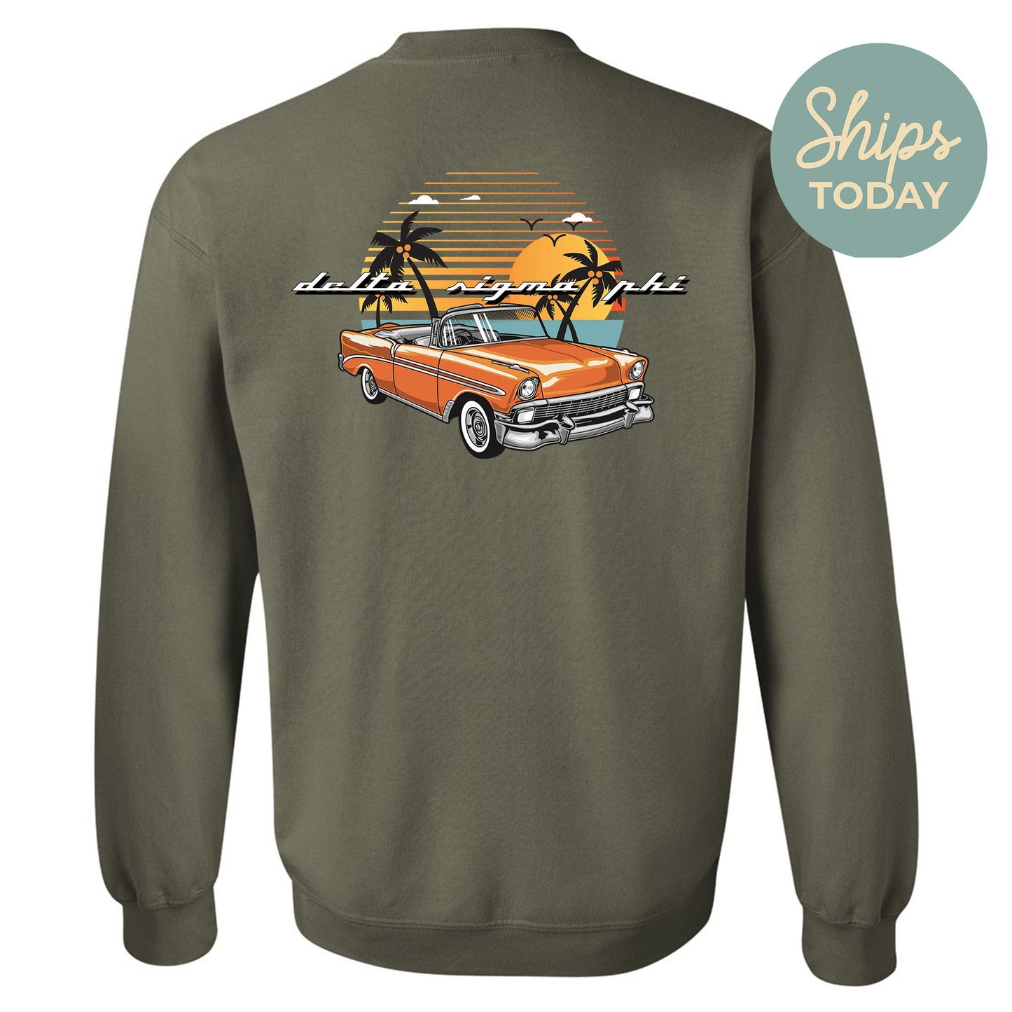 Delta Sigma Phi Retro Rides Fraternity Sweatshirt _ 33592g