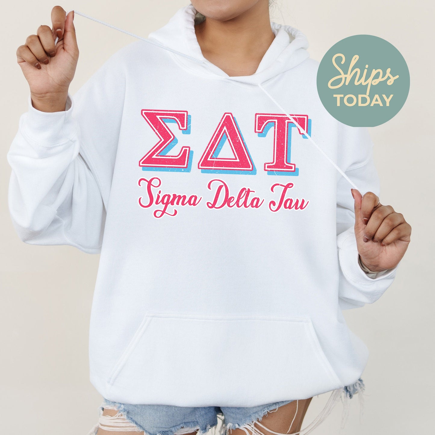 Sigma Delta Tau Greek Colors Sorority Hoodie _ 36090g