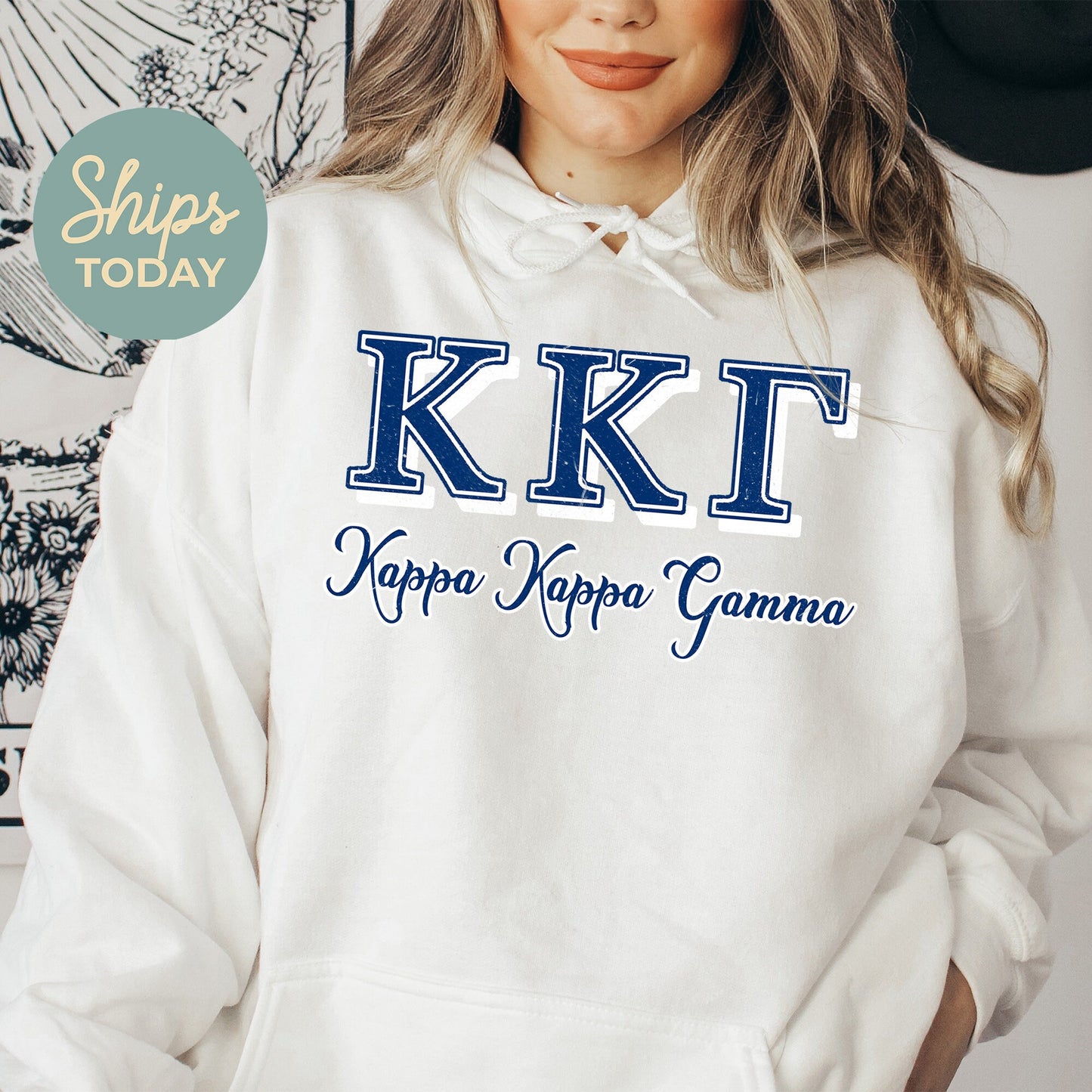 Kappa Kappa Gamma Greek Colors Sorority Hoodie _ 36086g