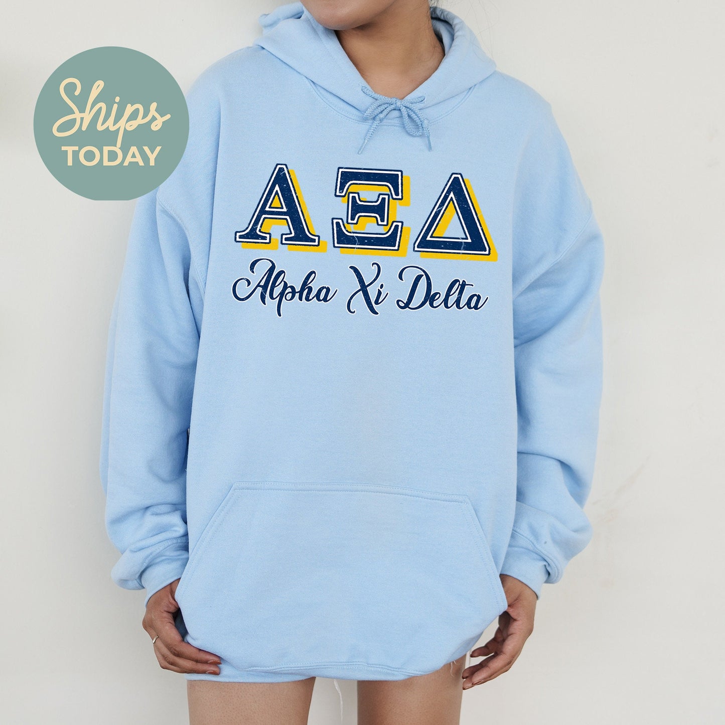 Alpha Xi Delta Greek Colors Sorority Hoodie _ 36077g