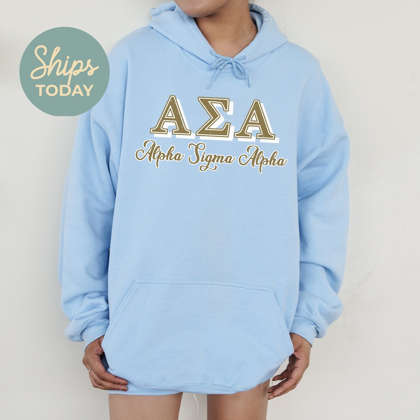 Alpha Sigma Alpha Greek Colors Sorority Hoodie _ 36075g