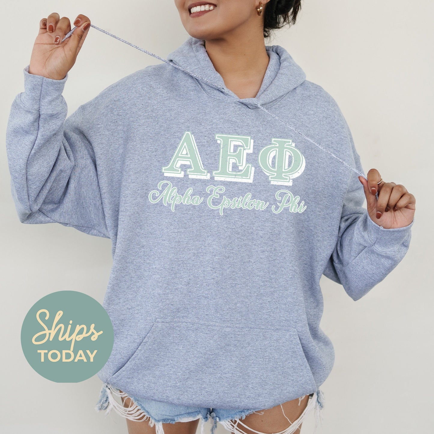 Alpha Epsilon Phi Greek Colors Sorority Hoodie _ 36071g