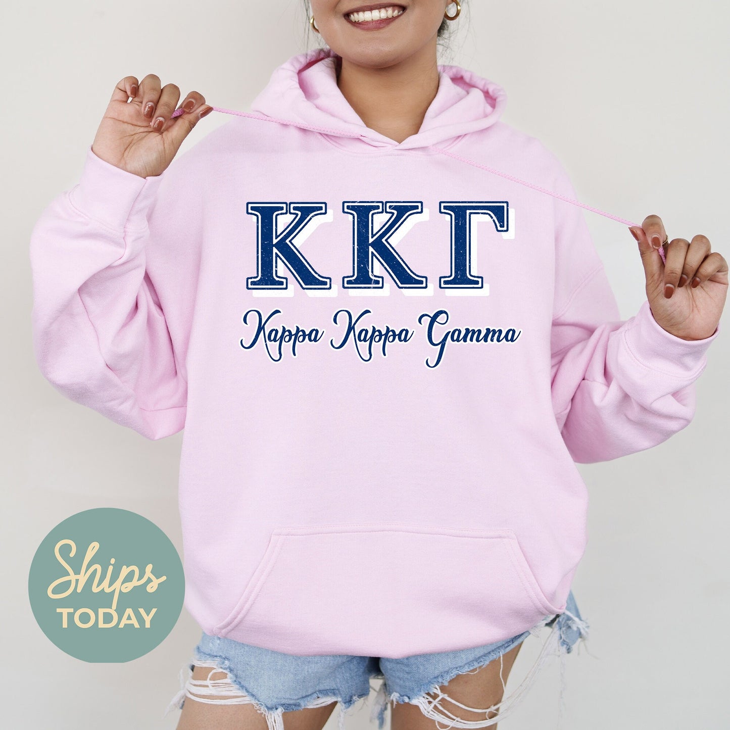 Kappa Kappa Gamma Greek Colors Sorority Hoodie _ 36086g