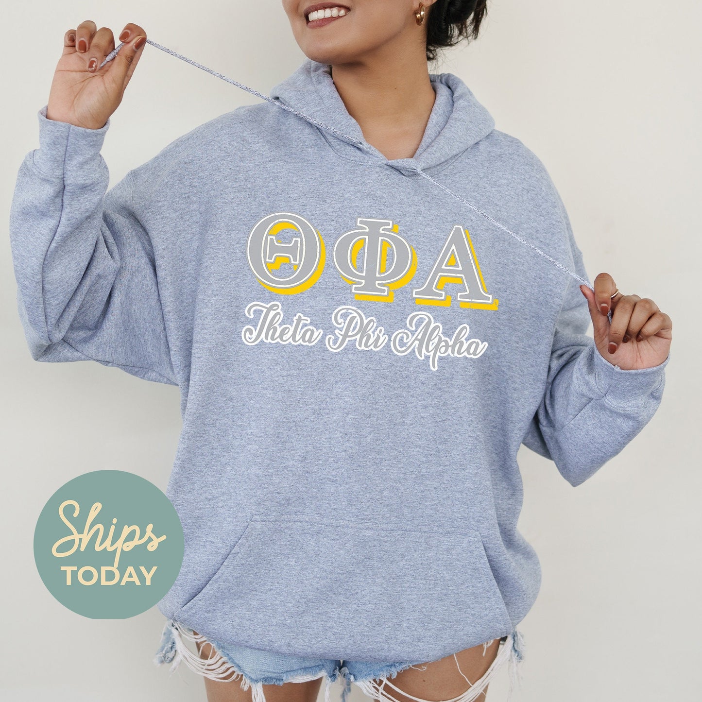 Theta Phi Alpha Greek Colors Sorority Hoodie _ 36093g