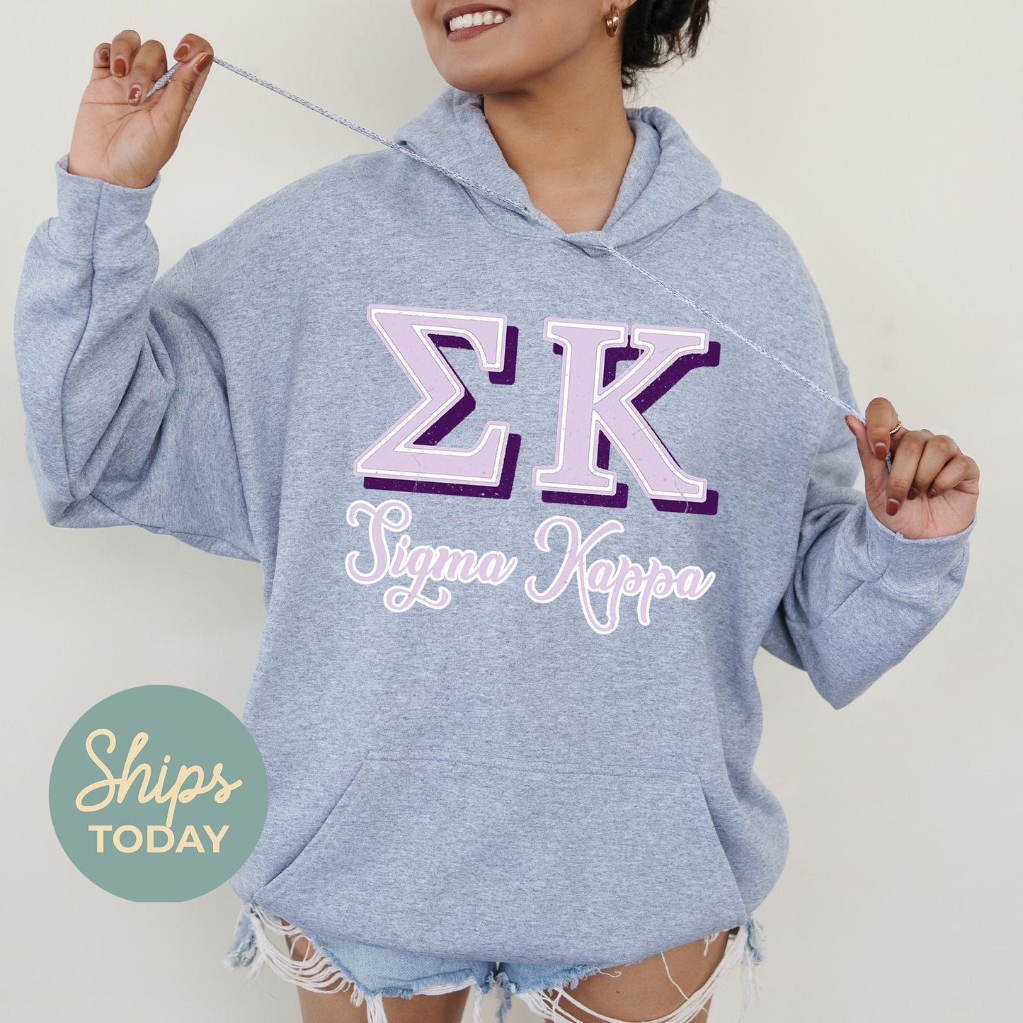 Sigma Kappa Greek Colors Sorority Hoodie _ 36091g