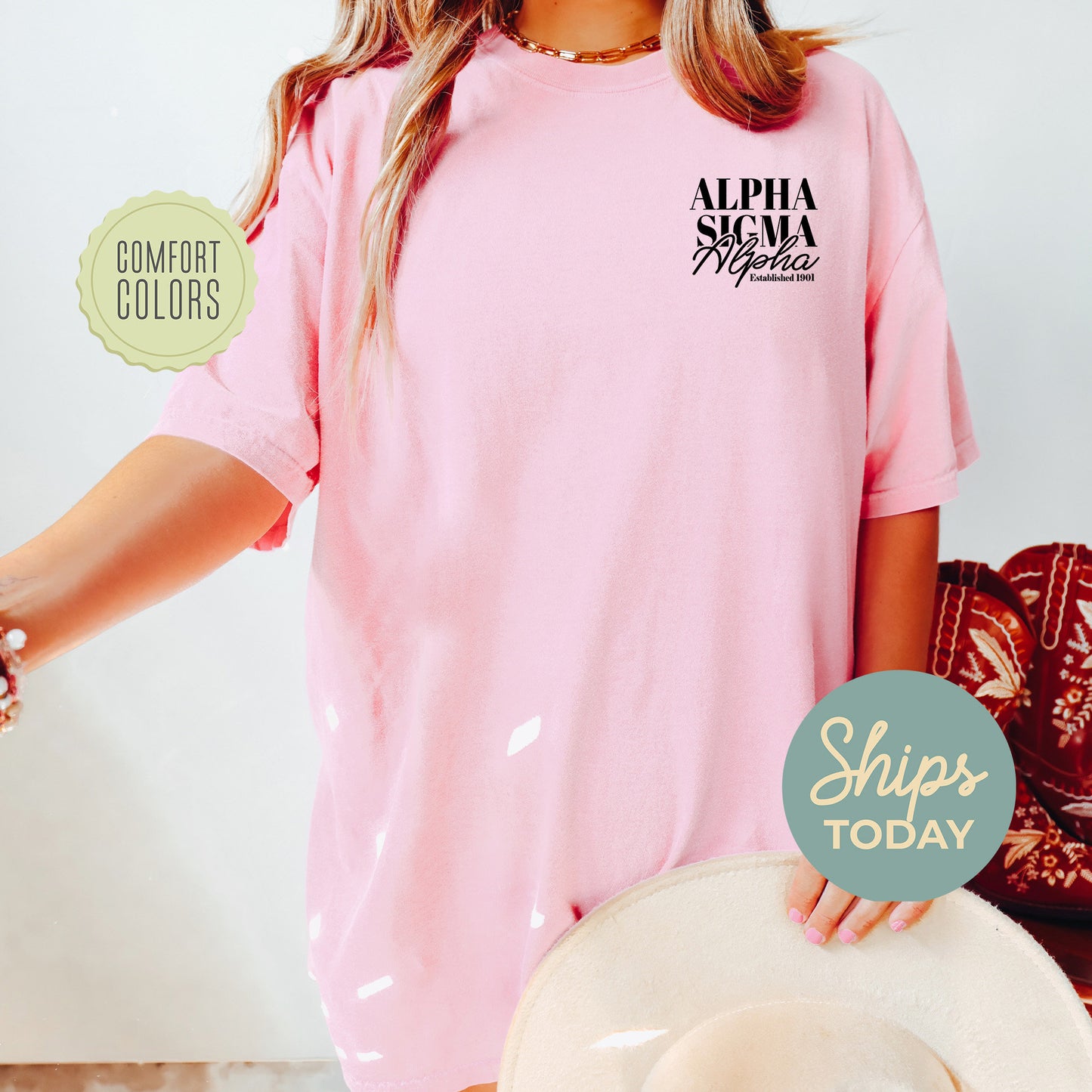 Alpha Sigma Alpha Basic Comfort Colors Sorority T-shirt _ 39144g