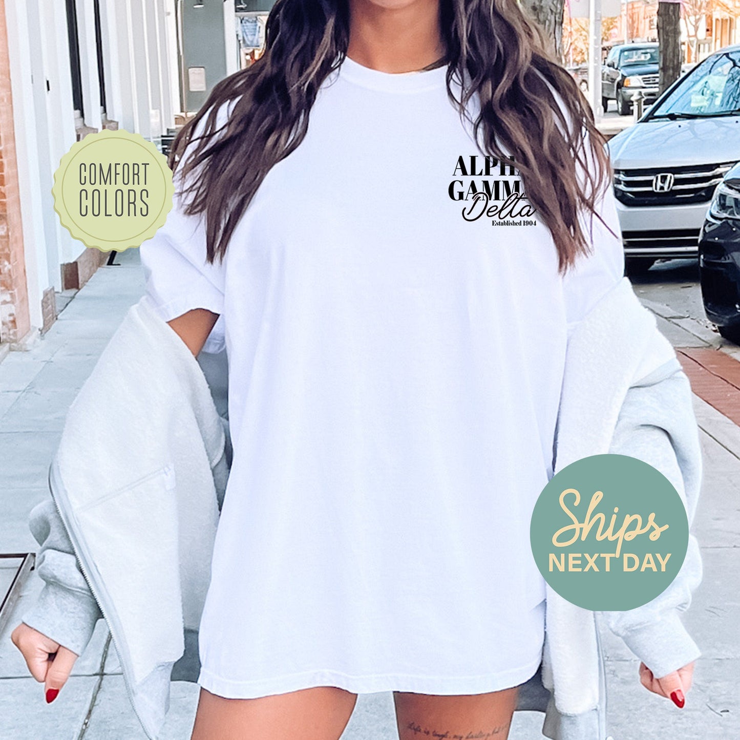 Alpha Gamma Delta Basic Comfort Colors Sorority T-shirt _ 39141g