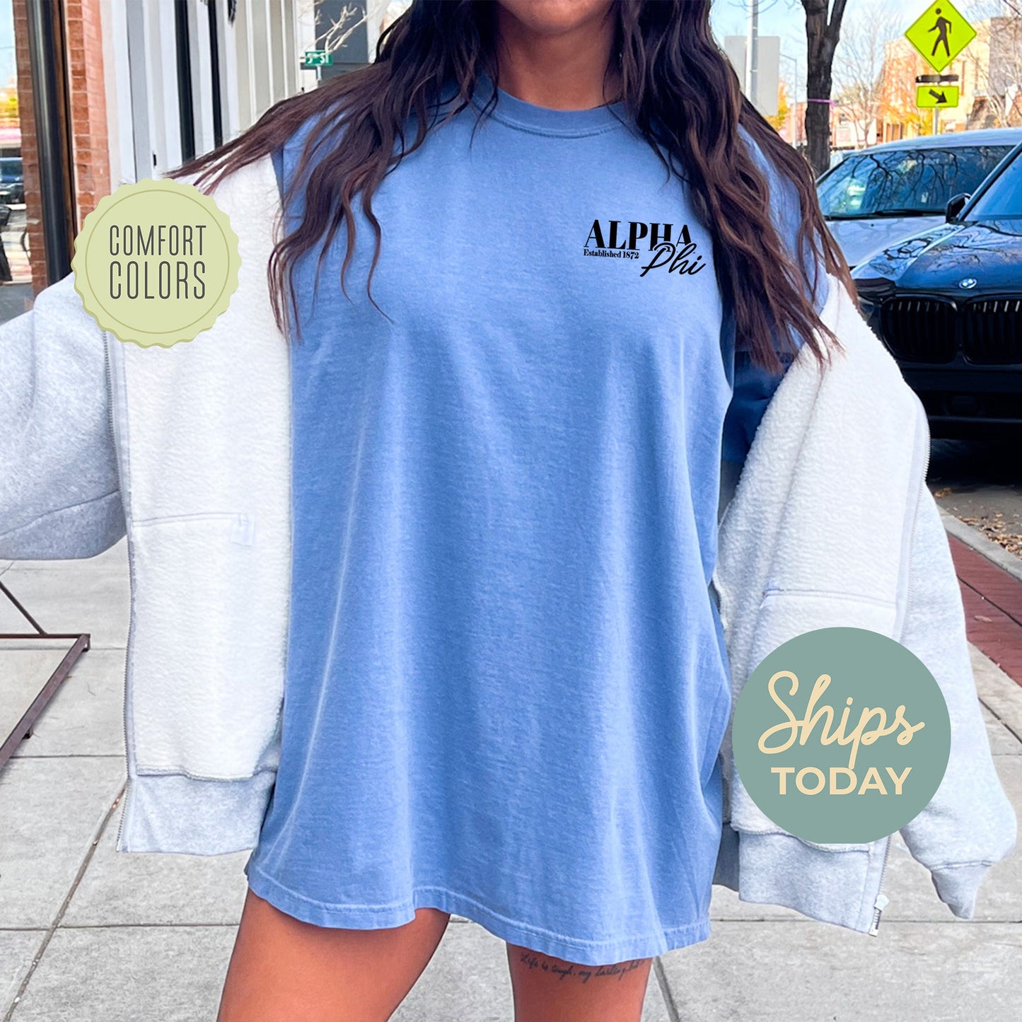 Alpha Phi Basic Comfort Colors Sorority T-shirt _ 39143g