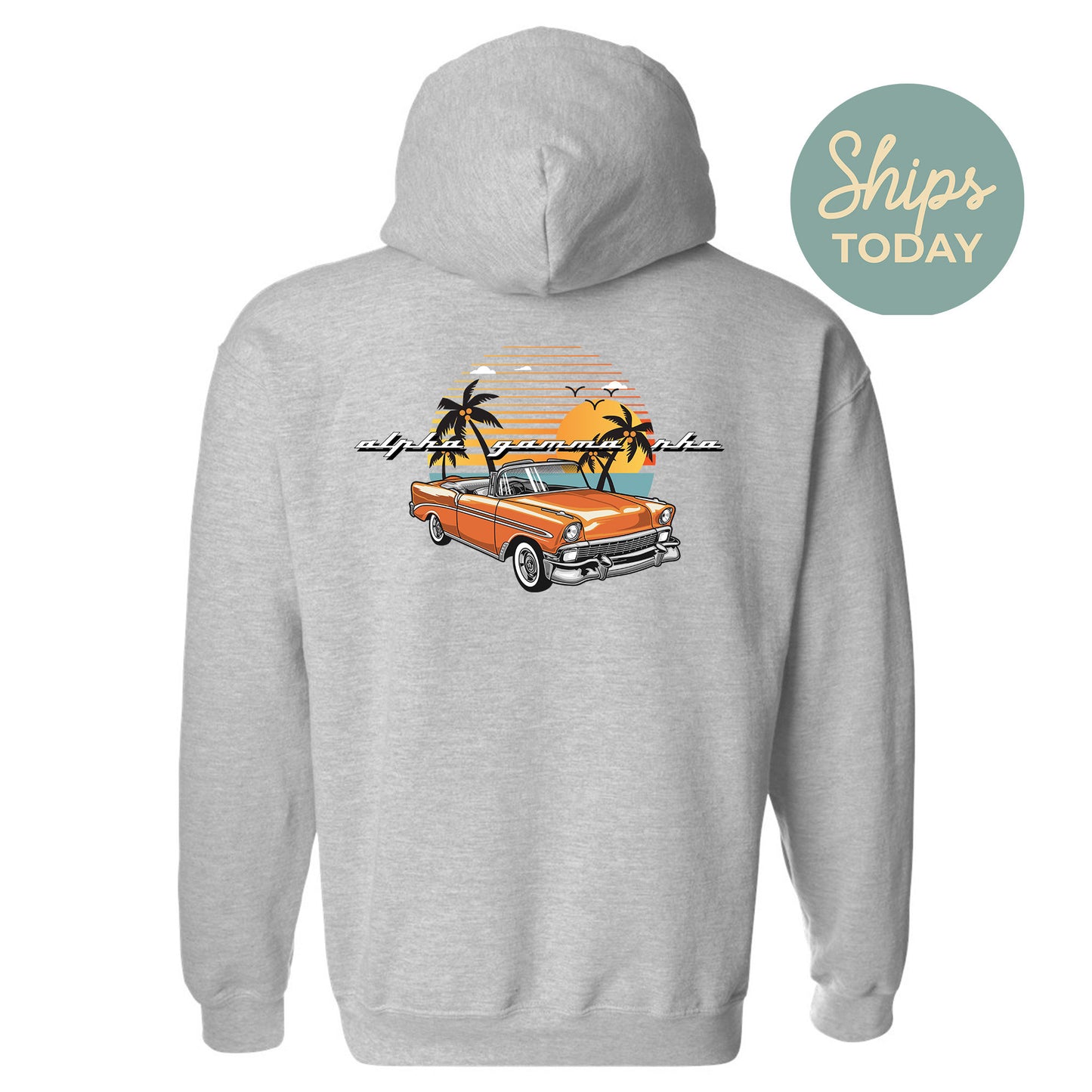 Alpha Gamma Rho Retro Rides Fraternity Hoodie _ 33586g