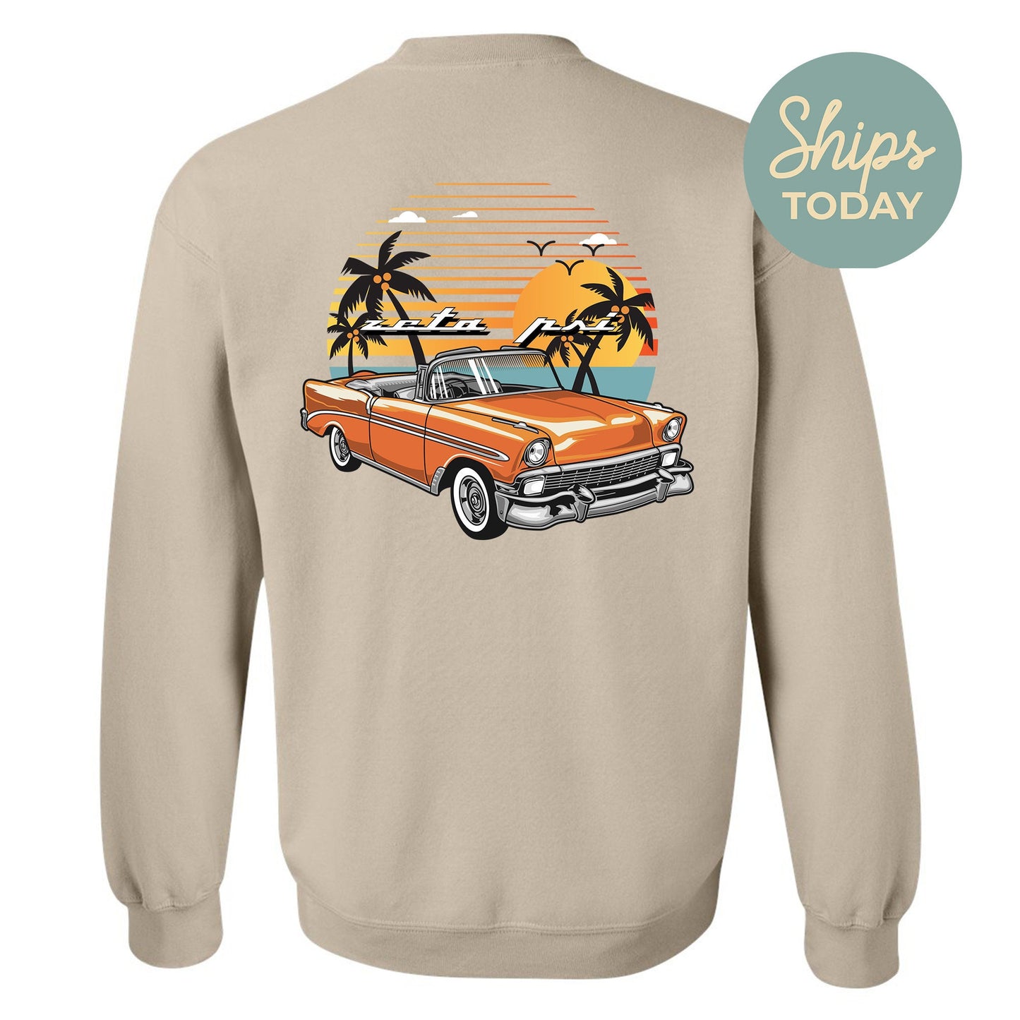 Zeta Psi Retro Rides Fraternity Sweatshirt _ 33615g