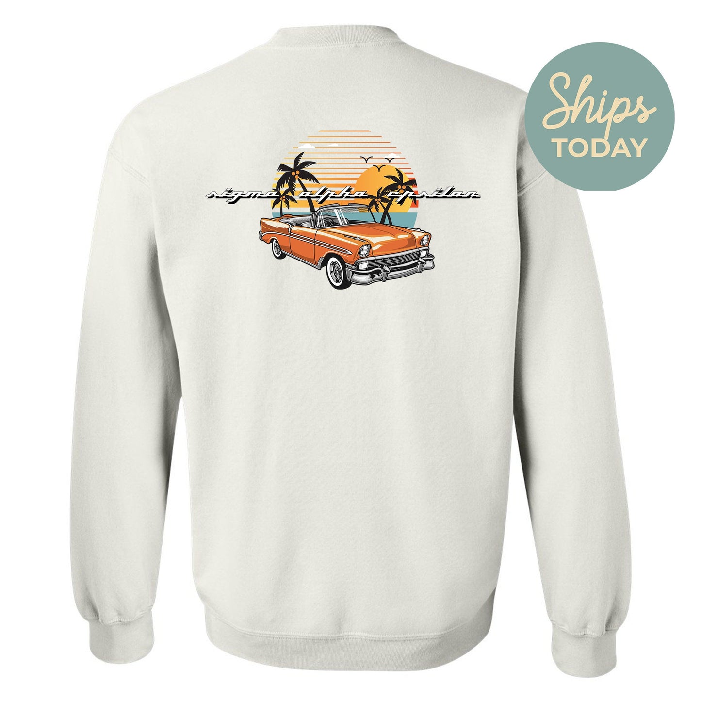 Sigma Alpha Epsilon Retro Rides Fraternity Sweatshirt _ 33605g