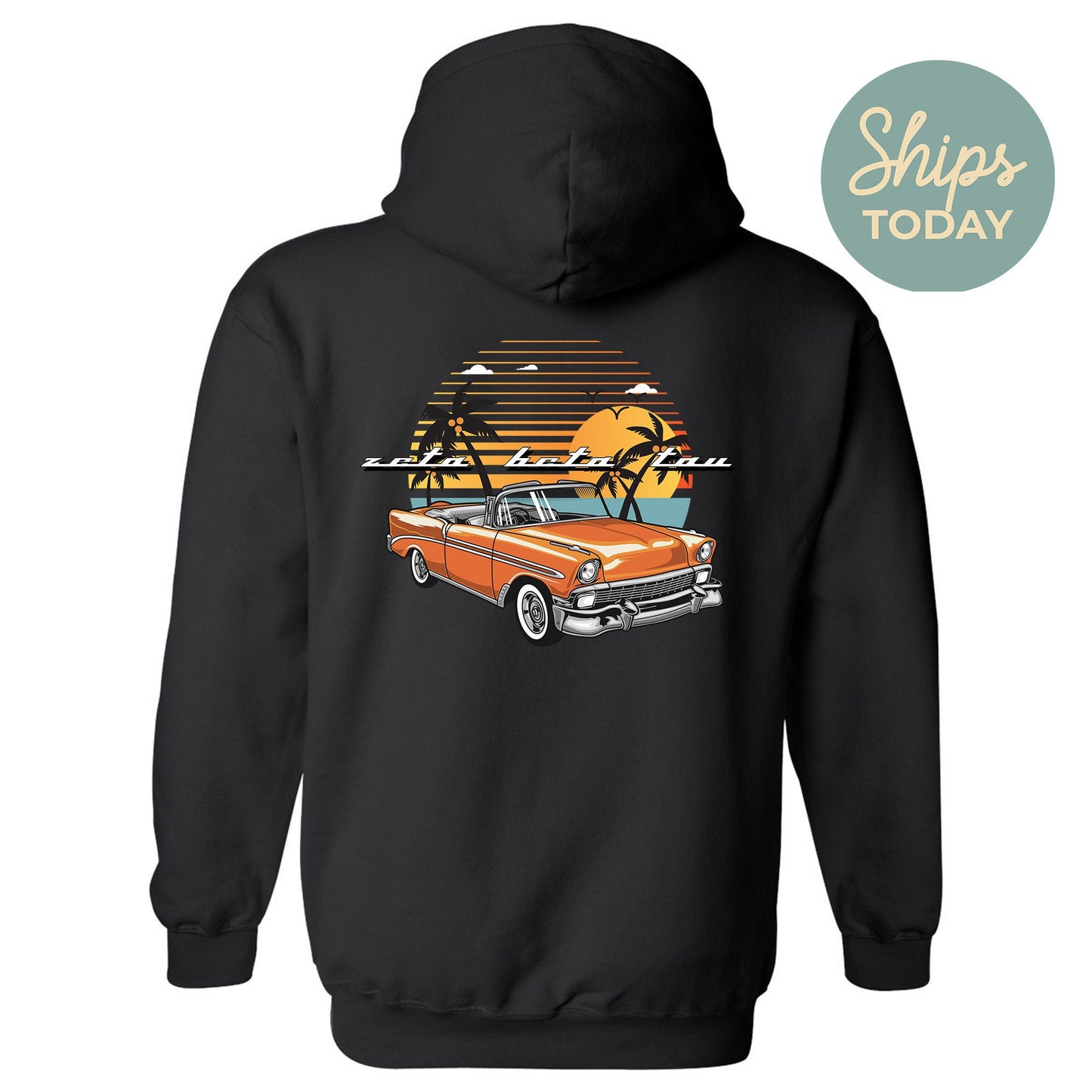 Zeta Beta Tau Retro Rides Fraternity Hoodie _ 33614g