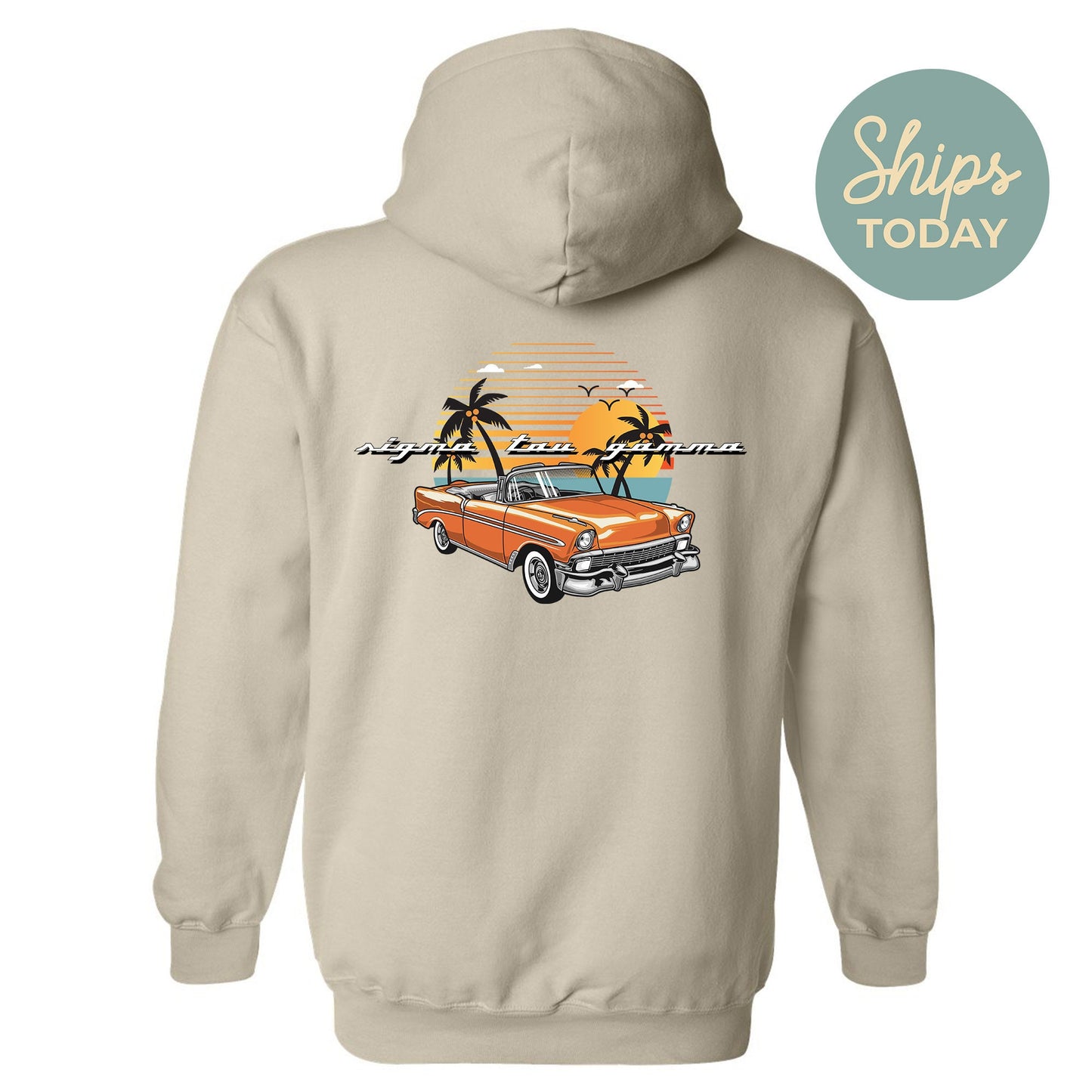 Sigma Tau Gamma Retro Rides Fraternity Hoodie _ 33611g