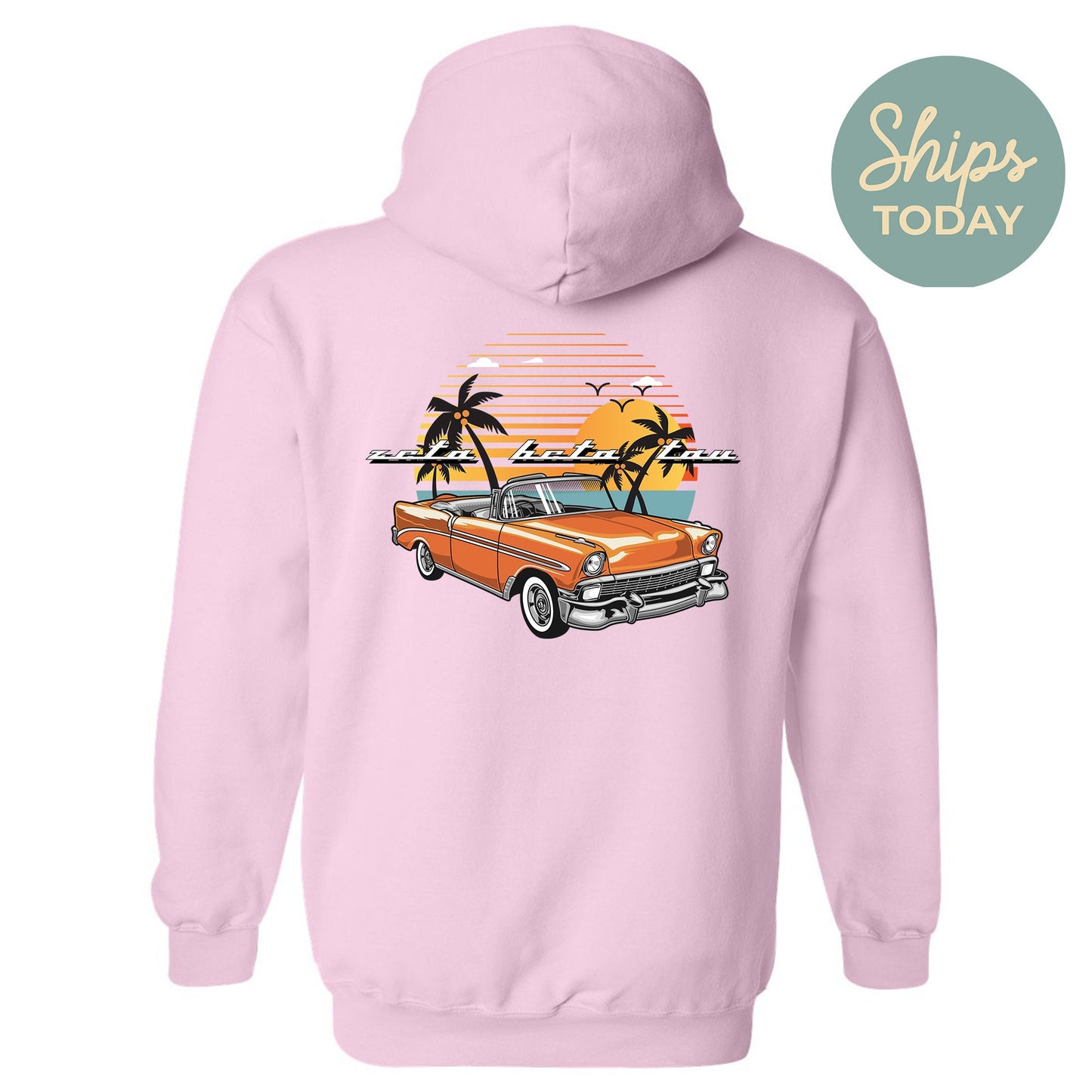 Zeta Beta Tau Retro Rides Fraternity Hoodie _ 33614g