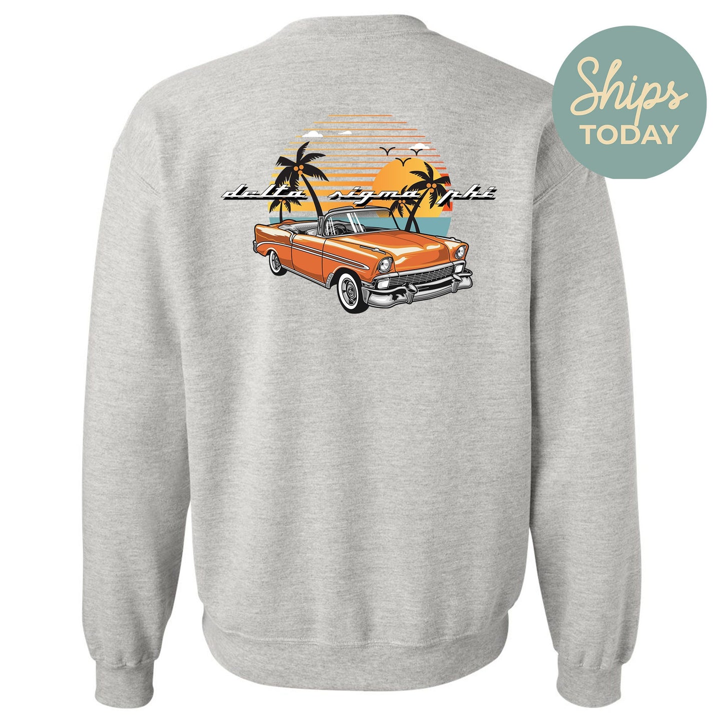Delta Sigma Phi Retro Rides Fraternity Sweatshirt _ 33592g