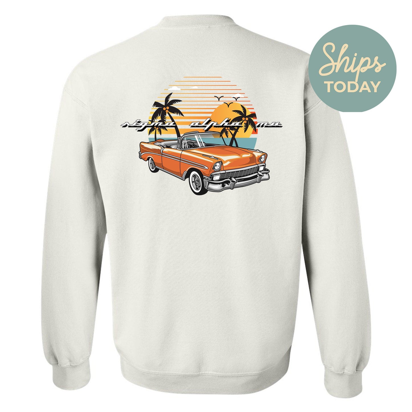 Sigma Alpha Mu Retro Rides Fraternity Sweatshirt _ 33606g