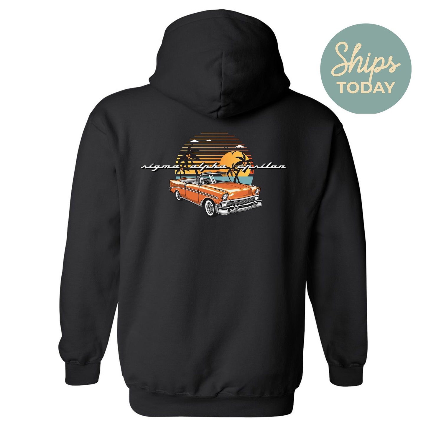 Sigma Alpha Epsilon Retro Rides Fraternity Hoodie _ 33605g
