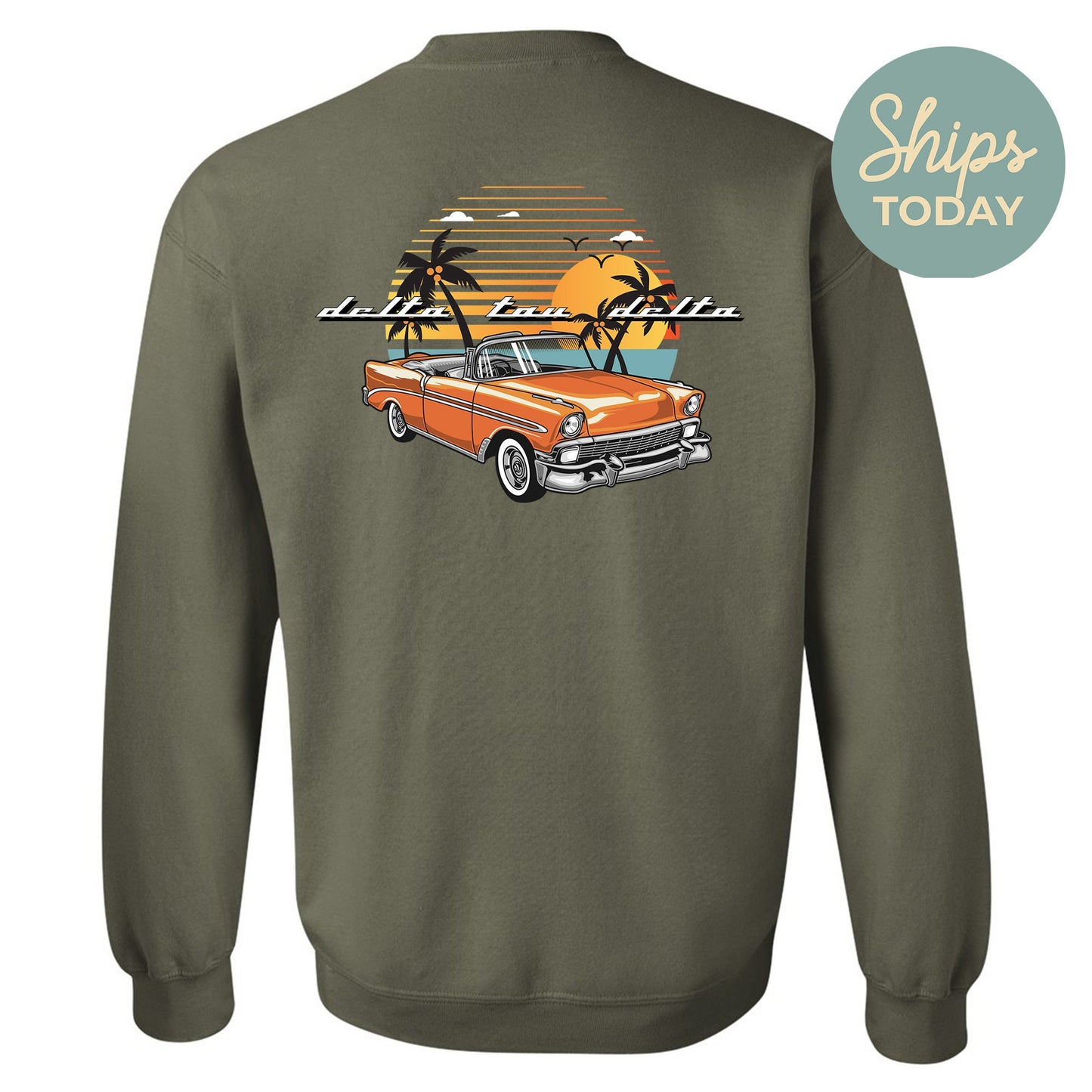 Delta Tau Delta Retro Rides Fraternity Sweatshirt _ 33593g