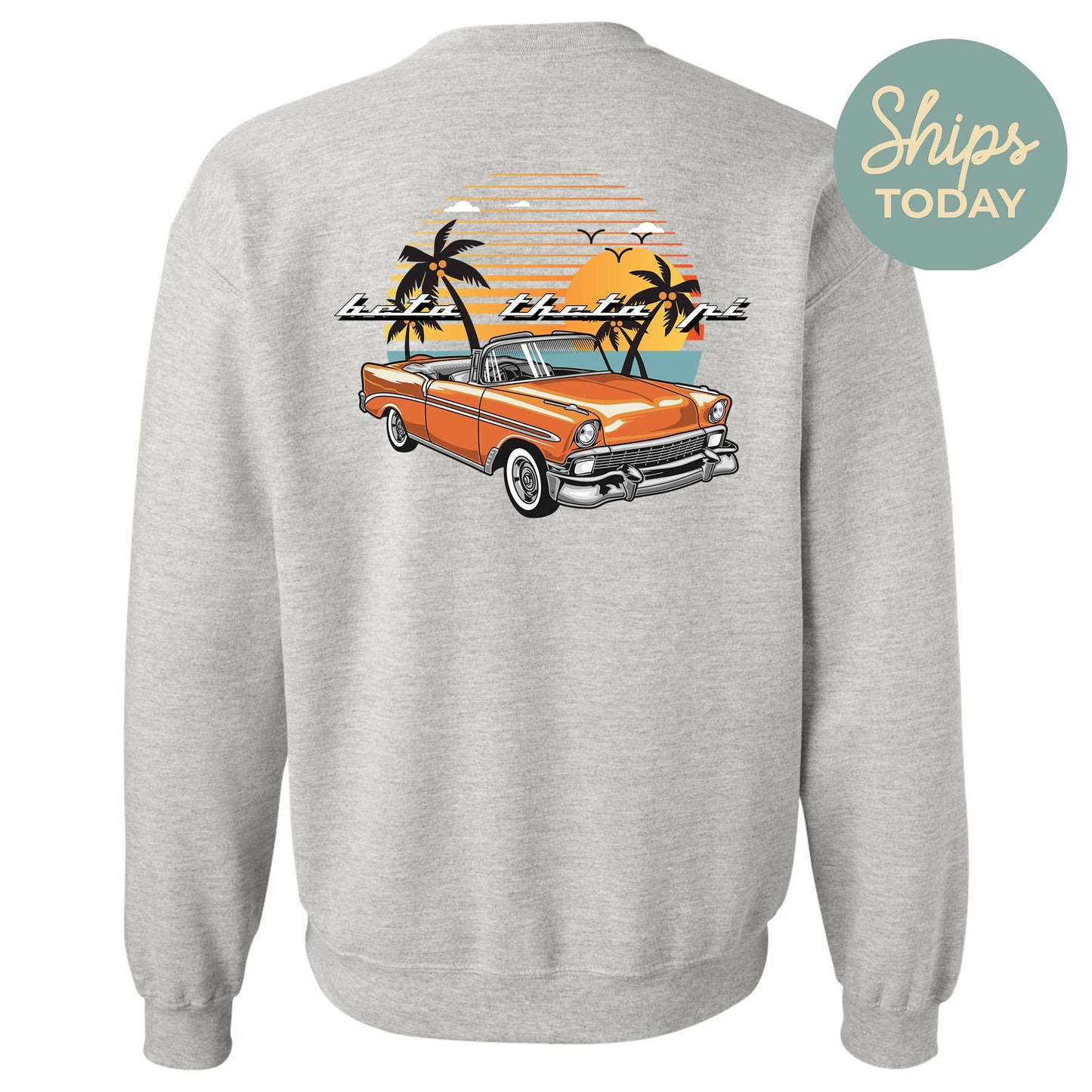 Beta Theta Pi Retro Rides Fraternity Sweatshirt _ 33589g