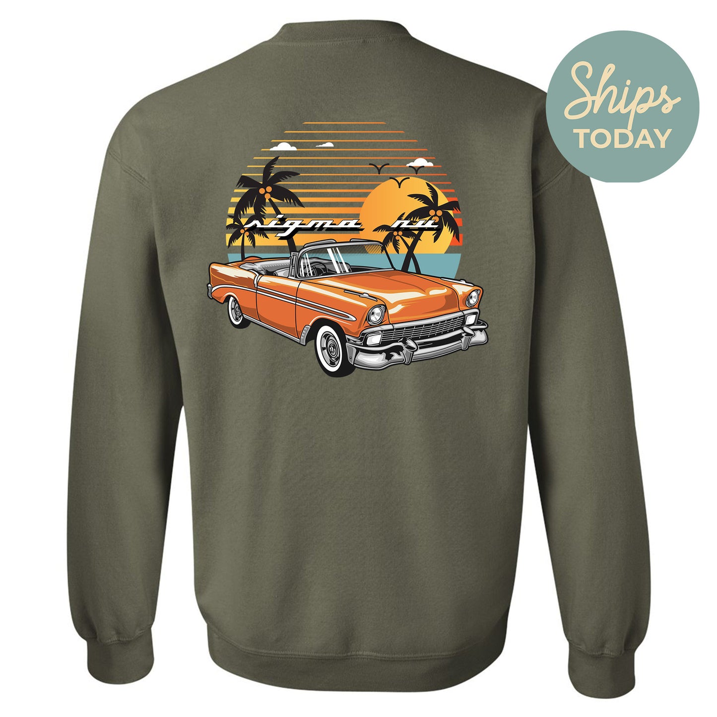 Sigma Nu Retro Rides Fraternity Sweatshirt _ 33608g