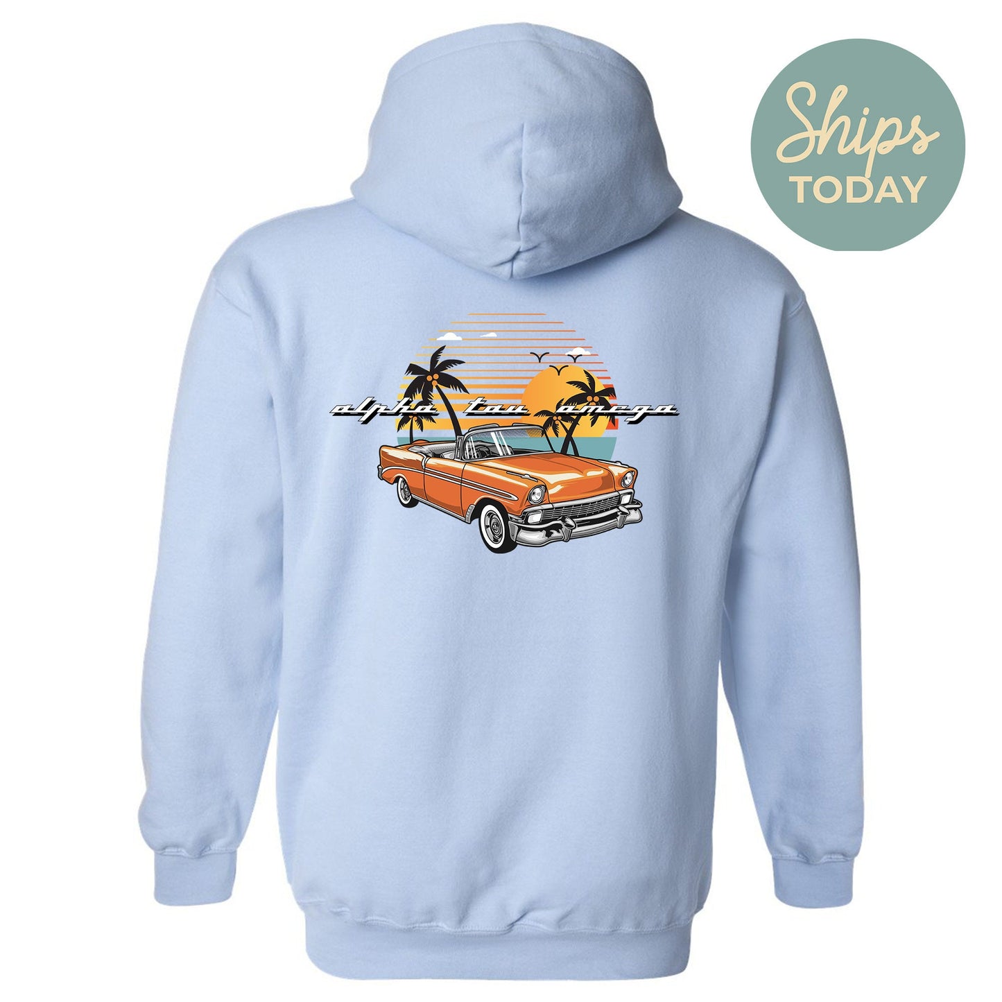 Alpha Tau Omega Retro Rides Fraternity Hoodie _ 33588g