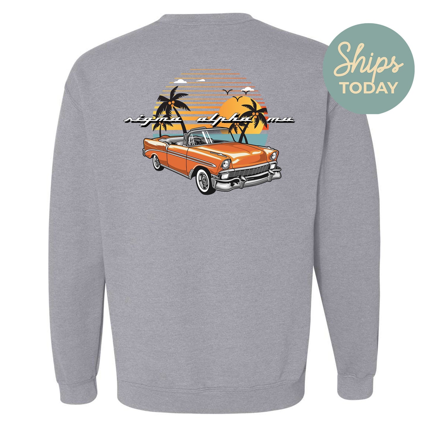 Sigma Alpha Mu Retro Rides Fraternity Sweatshirt _ 33606g