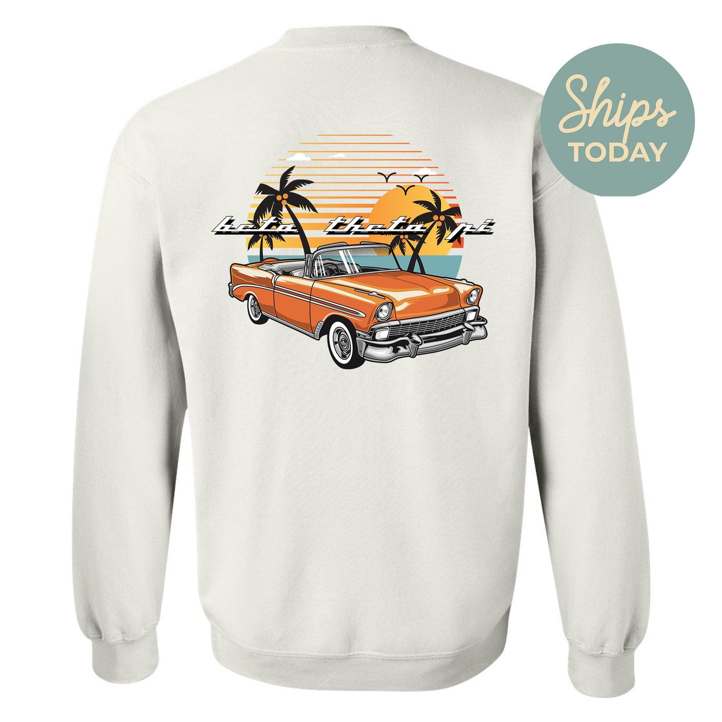 Beta Theta Pi Retro Rides Fraternity Sweatshirt _ 33589g