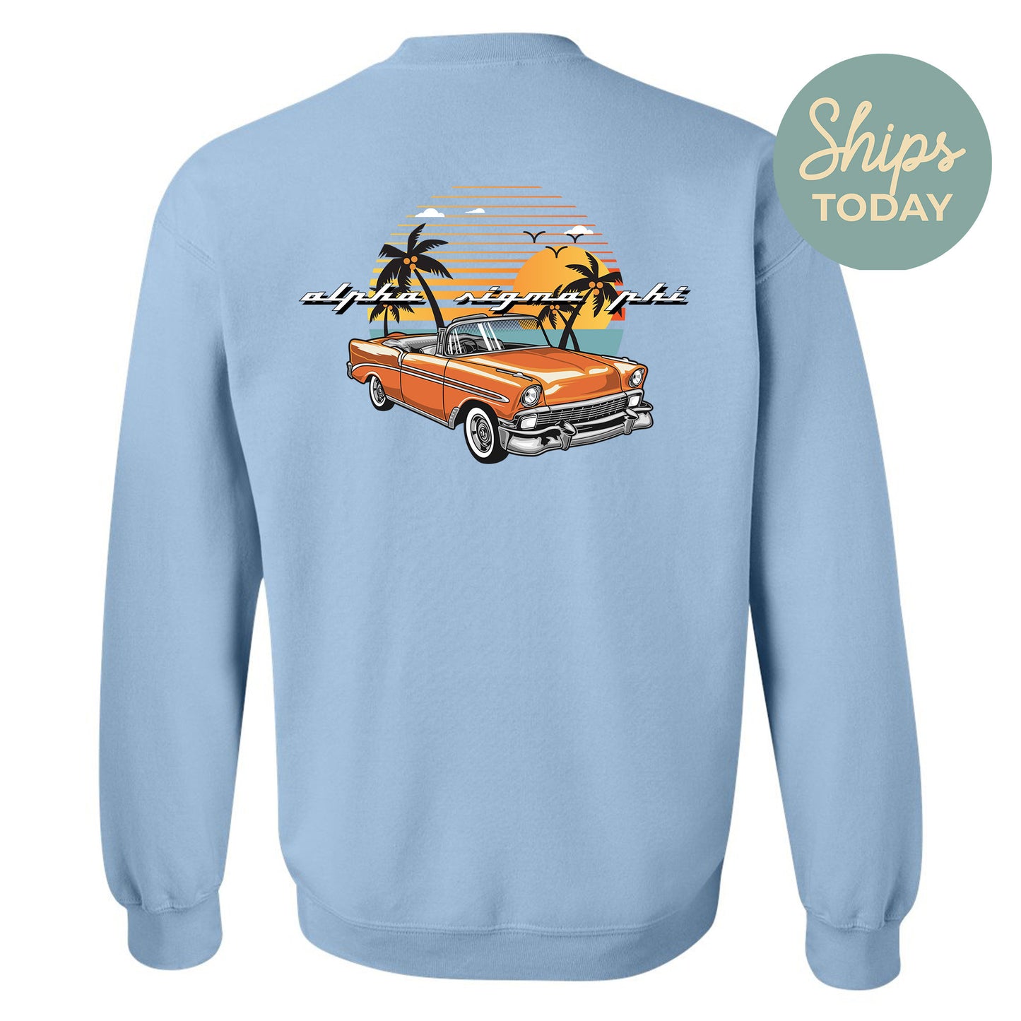 Alpha Sigma Phi Retro Rides Fraternity Sweatshirt _ 33587g