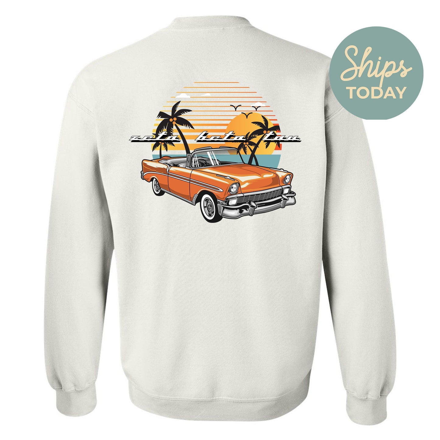 Zeta Beta Tau Retro Rides Fraternity Sweatshirt _ 33614g